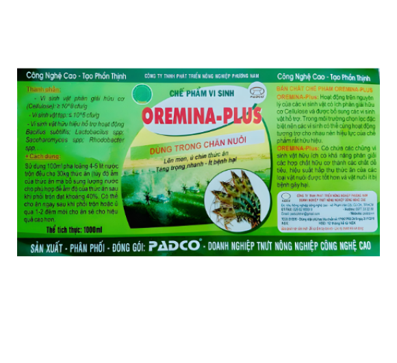 OREMINA PLUS Xử Lý Môi Trường & Tăng Trưởng Cho Tôm