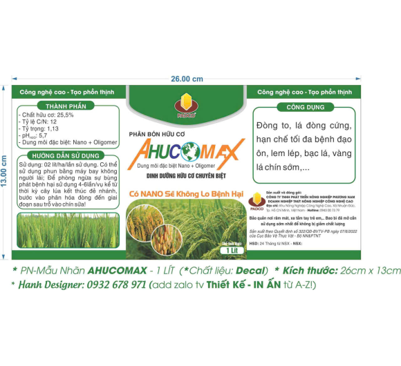 Phân hữu cơ ahucomax power isaria